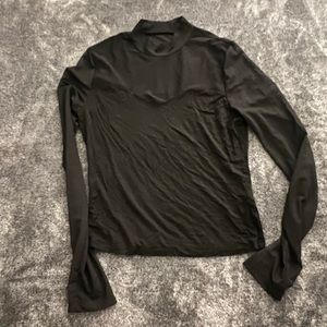 Black, Long Sleeve Top